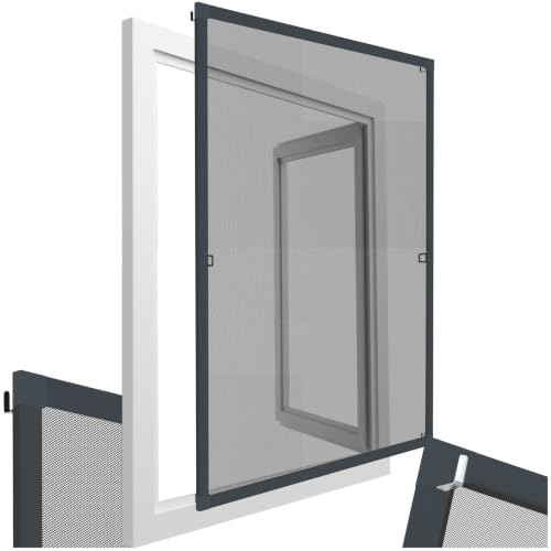 Moustiquaire pour fenêtres cadre aluminium réglable 120x140 cm anti-moustique