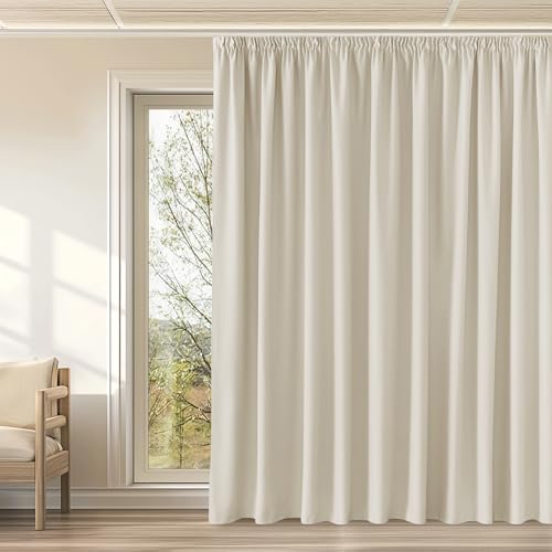 KGORGE Rideau Occultant Thermiques Galon Fronceur - Rideaux Opaque Anti UV, Grande Largeur Panneaux Intérieurs Decoration pour Maison Chambre Design Moderne, L 300 x H...