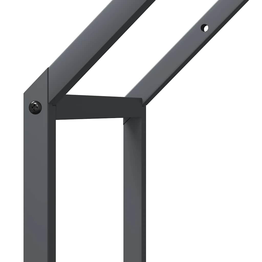Estantería para leña antracita de acero laminado en frío, 40 x 25 x 90 cm, con 100 kg de capacidad de carga, soporte para leña para interior y exterior, almacenamiento de leña y leña en el