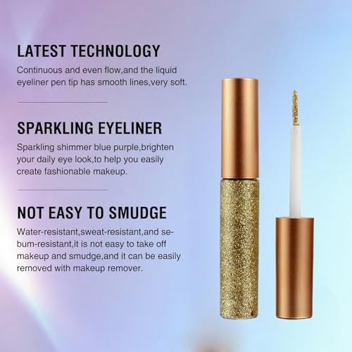 LAIKME Glitter Eyeliner Líquido Dorado Brillante miniatura 5