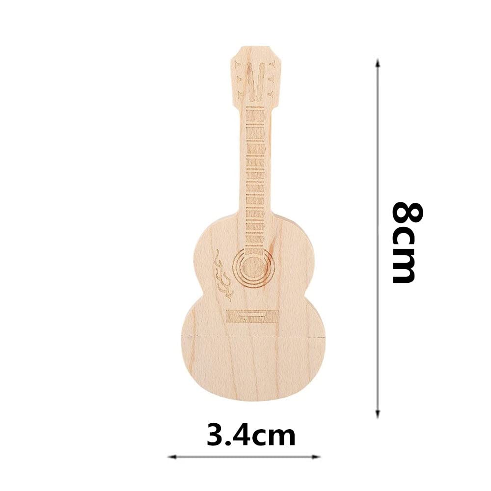 Chiavetta USB 3.0 da 64 GB a forma di chitarra, in legno d'acero, 64 GB, confezione da 10