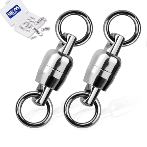 9KM DWLIFE 4X Strength Ball Bearing Fishing Swivels Connector Stainless Steel Both Side Rotating Weld Ring Heavy Duty Swivel Tackle Saltwater Freshwater Fishing?5# 20pcs?