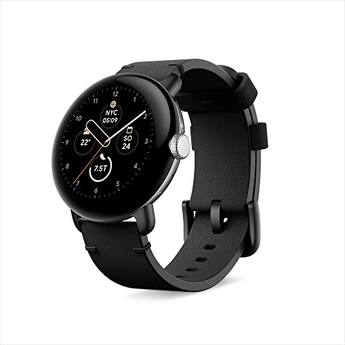 Google Pixel Watch Handgefertigtes Lederarmband – Black, klein – Ansicht 1