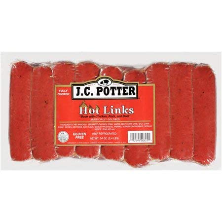 JC Potter Hot Links Sausage 54 Oz (2 Pack)