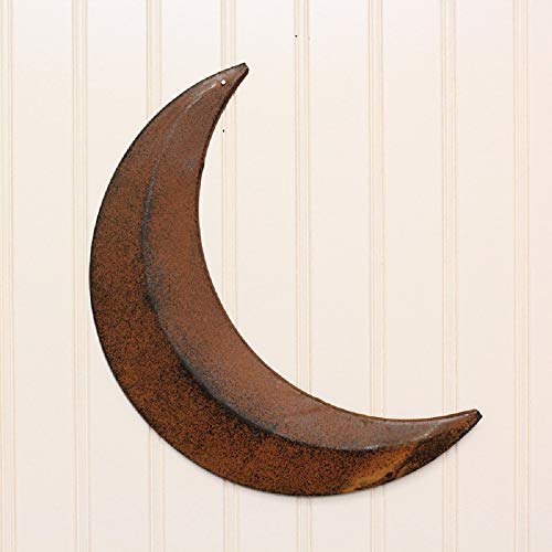 12" rusty tin moon distressed country primitive home outhous…