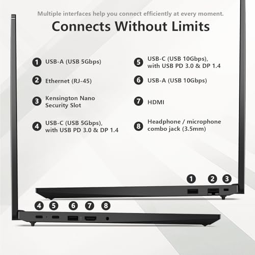 Image of Lenovo ThinkPad E16 Gen 2 Business Laptop, 16 inch FHD+, AMD Ryzen 7 7735U, 16GB DDR5 RAM, 1TB SSD, Fingerprint, Backlit Keyboard, HDMI, Wi-Fi 6, Windows 11 Pro, Black, w /Bundle