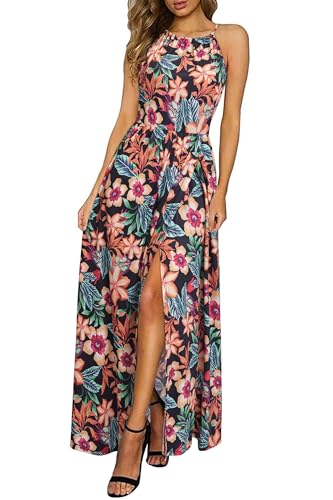 Image of KILIG Women's Summer Floral Beach Flowy Split Maxi Long Dresses