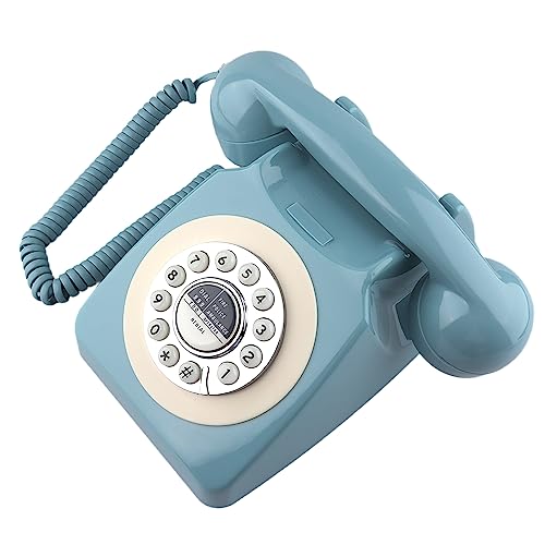 Téléphone vintage bleu à l'ancienne pour sublimer la décoration de votre salon