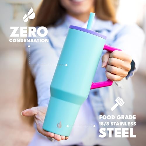 Image of Elemental Spill Proof 40oz Insulated Tumbler with Handle & Straw Travel Mug
