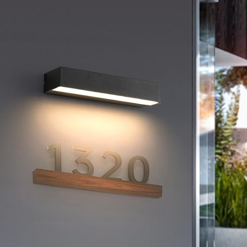 Luz de pared impermeable IP65 exterior de diseño rectangular largo negro para iluminacion de patios 7