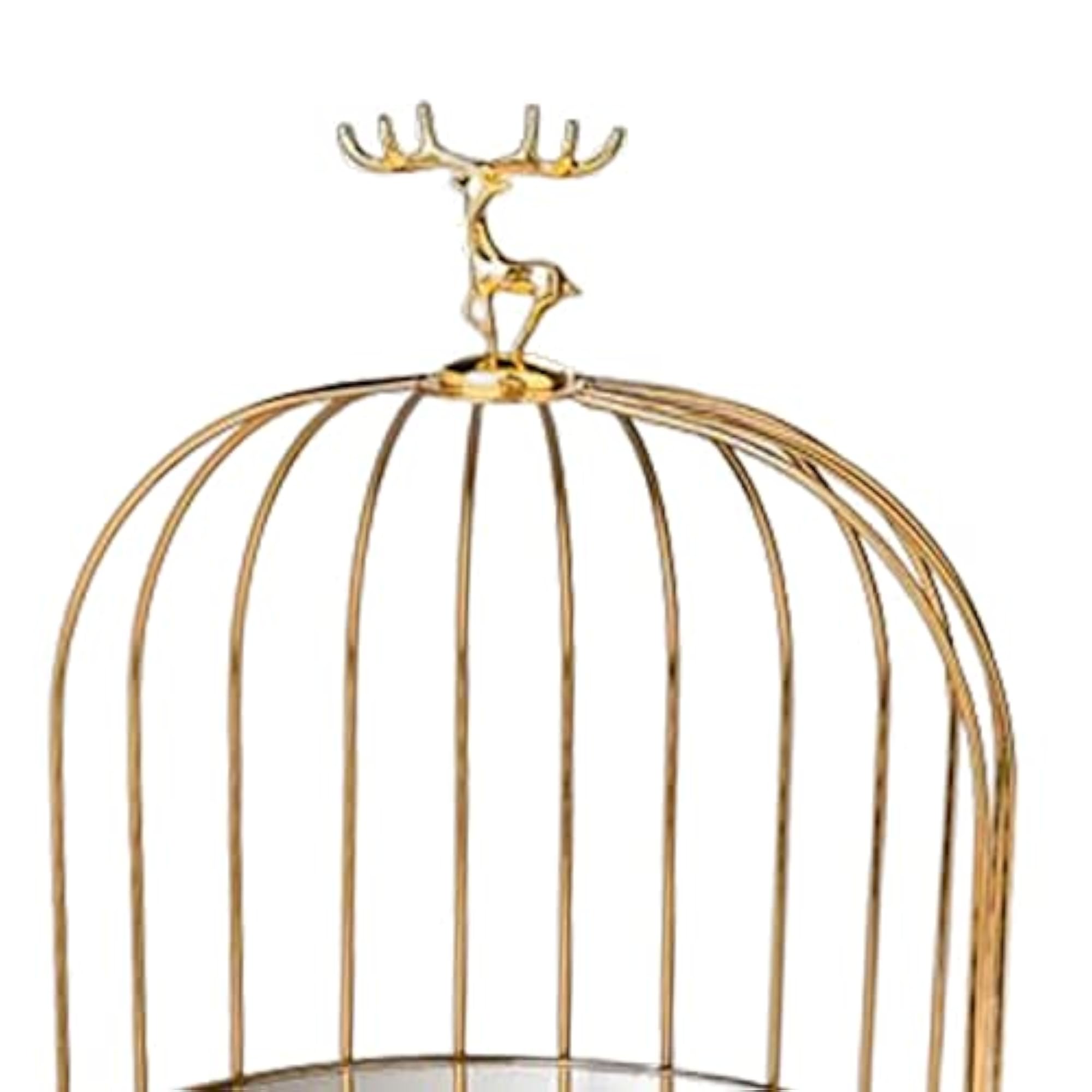 Metal Bird Cage Rack Cosmetic Organizer, Double Layers