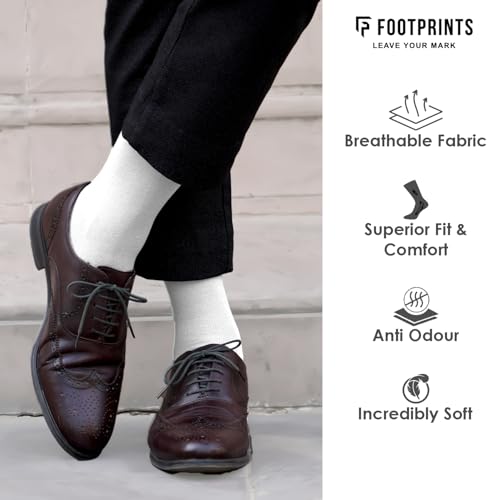 Image of FOOTPRINTS ORGANIC Cotton Odourfree Formal Socks- Free Size