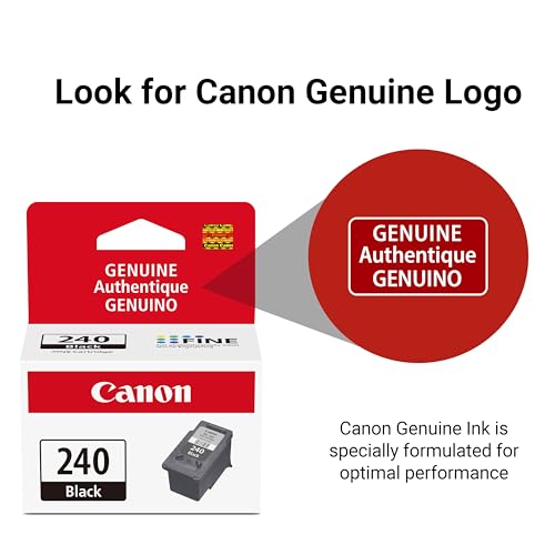 Image of Canon PG-240 Genuine Black Ink Cartridge, Compatible with MG2120 /3120 /4120, MX512 /432 /472 /372 /392 /522 /532 /452, MG2220 /3220 /4220 /3520 /3620, TS5120