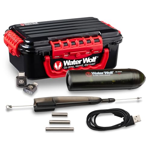 Waterwolf 2.0 WiFi Underwater Action Camera – 1080P Hd, 120° Wide Angle Lens, 100 m Waterproof, Perfect for Fishing, Boat, and Marine Adventures, with Accessory Kit