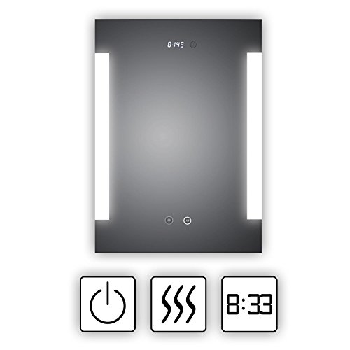 HOKO® LED badkamerspiegel verlicht met digitale klok en anti-condens-spiegelverwarming, Fulda 50x70cm, badkamerspiegel met licht zijdelings energieklasse A+ (WEEE-reg. nr.: DE 40647673) - Image 8