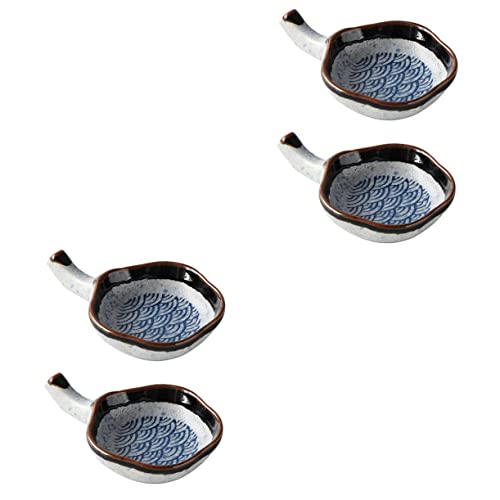 Supporto per bacchette, 4 pezzi, piatto giapponese per immersione, vassoio vintage, vassoio per posate, vassoio per dessert, piatti di soia, piccole ciotole per immersione, ciotole per salsa giappones