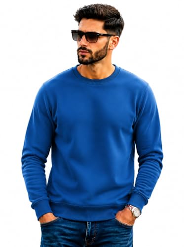 Image of Mack Jonney Men's Solid Winter Sweatshirt|Soft Fleece Fabric Full Sleeve Round Neck Sweatshirt|Stylish Casual Wear for Men-mj-281