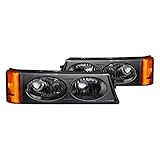 Anzo USA 511036 Chevrolet Avalanche/Silverado Black Crystal Lens Parking Light Assembly - (Sold in Pairs)