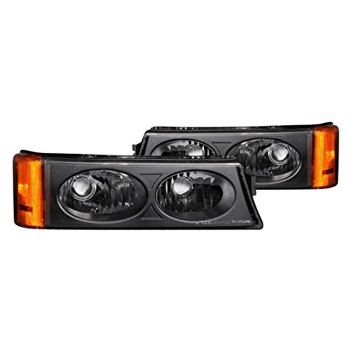 ANZO USA 511036 Chevrolet Avalanche/Silverado Black Crystal Lens Parking Light Assembly - (Sold in Pairs)