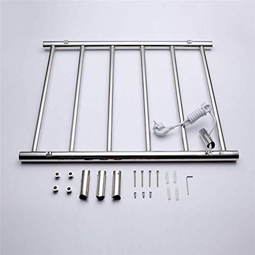 Calentador de Toallas, toallero calefactado, radiador de baño de Pared con 6 Varillas calefactoras, toallero eléctrico de Acero Inoxidable 304.