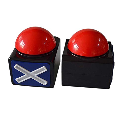Image of Game Answer Buzzer 2 Pcs, Game Buzzer Alarm Sound Play Button with Light Trivia Quiz Got Talent Buzzer Toys for Kids Adult