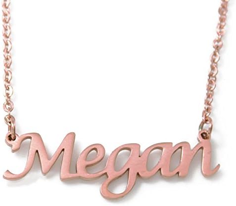 Zacria Megan Name Necklace 18ct Rose 