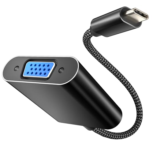 Elebase for iPhone 17 USB C to VGA Adapter for MacBook Pro/Monitor,Type-C (Thunderbolt 3/4) to VGA (15 Pin) Video Cable Converter for Chromebook,Apple iPhone 16 15 Max Plus,Mac Air,iPad,iMac,Dell XPS