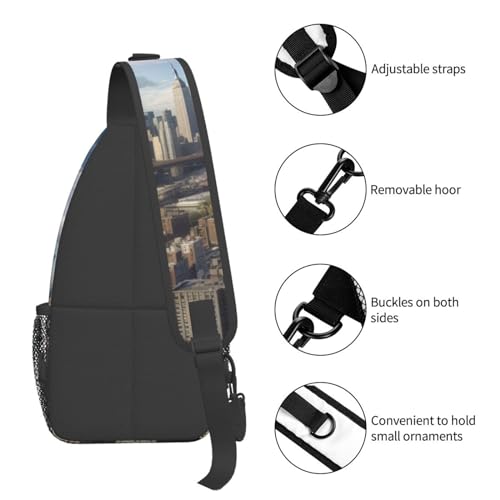 Bolsa cruzada para hombres negra para senderismo miniatura 5