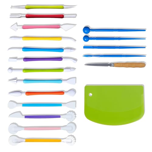 19 Pcs Clay Sculpting Tools, Polymer Clay Tools & Air Dry Clay Accessories, Modeling Clay Kit for Kids & Adults, Pottery Ceramic Tools Sculpting Tool Set with Stylus & Scraper