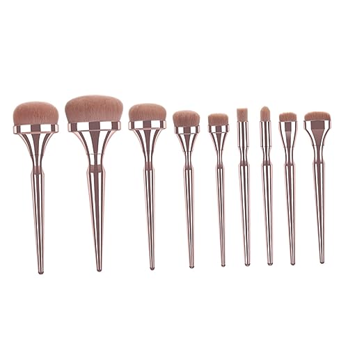 Kit de pinceaux maquillage Healvian : 9 pièces en nylon et manche plastique pour teint et blush