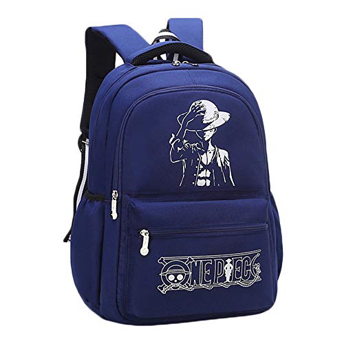 One Piece Mochila con Logo Estampado Mochilas Infantiles Bolsa Casual Escolares de Viaje