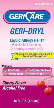 McKesson 97802700 Allergy Relief Geri-Care 12.5 mg / 5 mL Strength Liquid 16 oz.