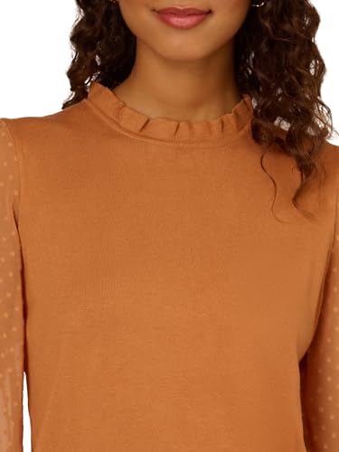 Adrianna Papell Women's Clip Dot Sleeve Twofer Sweater2