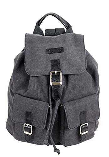 KATANA sac à dos unisexe en toile garni cuir réf 6533 taille moyenne(6 coul.disp (gris)