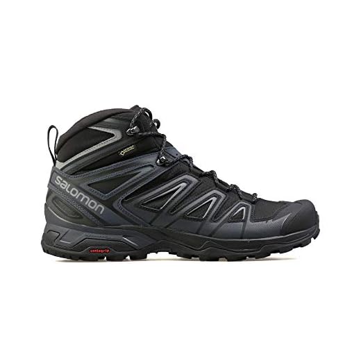 Salomon X Ultra 3 Mid GTX, Botas de Senderismo para Hombre, Negro (Black/India Ink/Monument), 43 1/3 EU