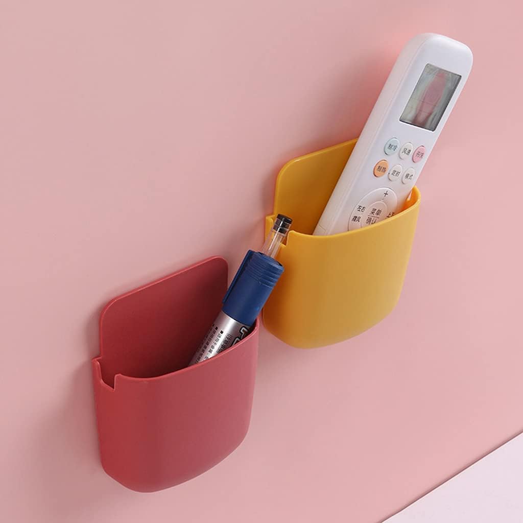 Phone Wall Mount Storage Box Pen Holder for Wall Sticky Organizer for Phone Remote Control Home School Supplies Adhesive Storage Boxes for Mobile