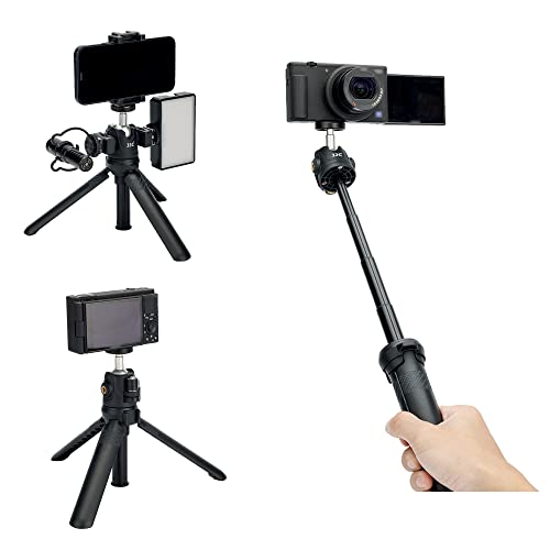 JJC Extendable Mini Tripod & Selfie Stick for Sony ZV-1F ZV-1 ZV