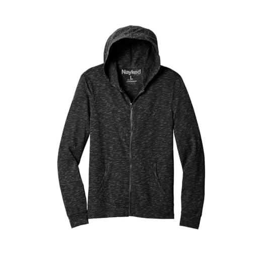 Nayked Apparel Men's Lightweight Hoodie Full Zip, Ridiculously Soft, Lightweight Long Sleeve Comfortable Hooded Sweatshirt (Black, X-Large)