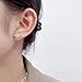 Asymmetric Moon Star CZ Ear Cuff Wrap Clip On 925 Sterling Silver Stud Long Chain Climbers Crawler Tassel Dangle Drop Cartilage Hoop Earrings for Women Fashion Hypoallergenic Gifts Bff (Silver)