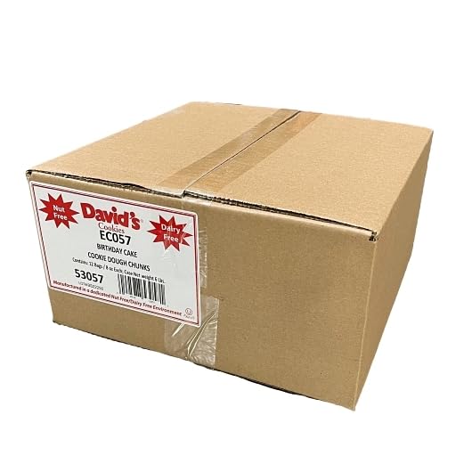 David's Cookies Nut Free, Dairy Free, Egg Free Snackable Cookie Dough Chunks, 8 oz. (Pack of 12) (Birthday Cake)