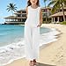 Girls Tank Top Outfits Two Piece Summer Cotton Linen Long Pants Set Teen Kids Trendy Casual Vest (White-B, 7-8 Years)