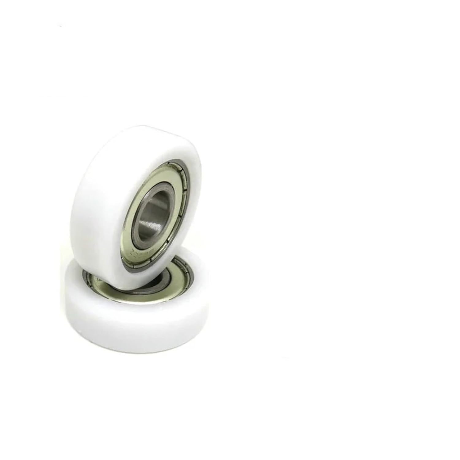 4 Pieces 32mm Diameter POM Flat Wheel 10x32x10mm Insert Bearing Roller BS600032-10 10 * 32 Package Nylon Plastic Pulley(BS600032-10 10x32x10)