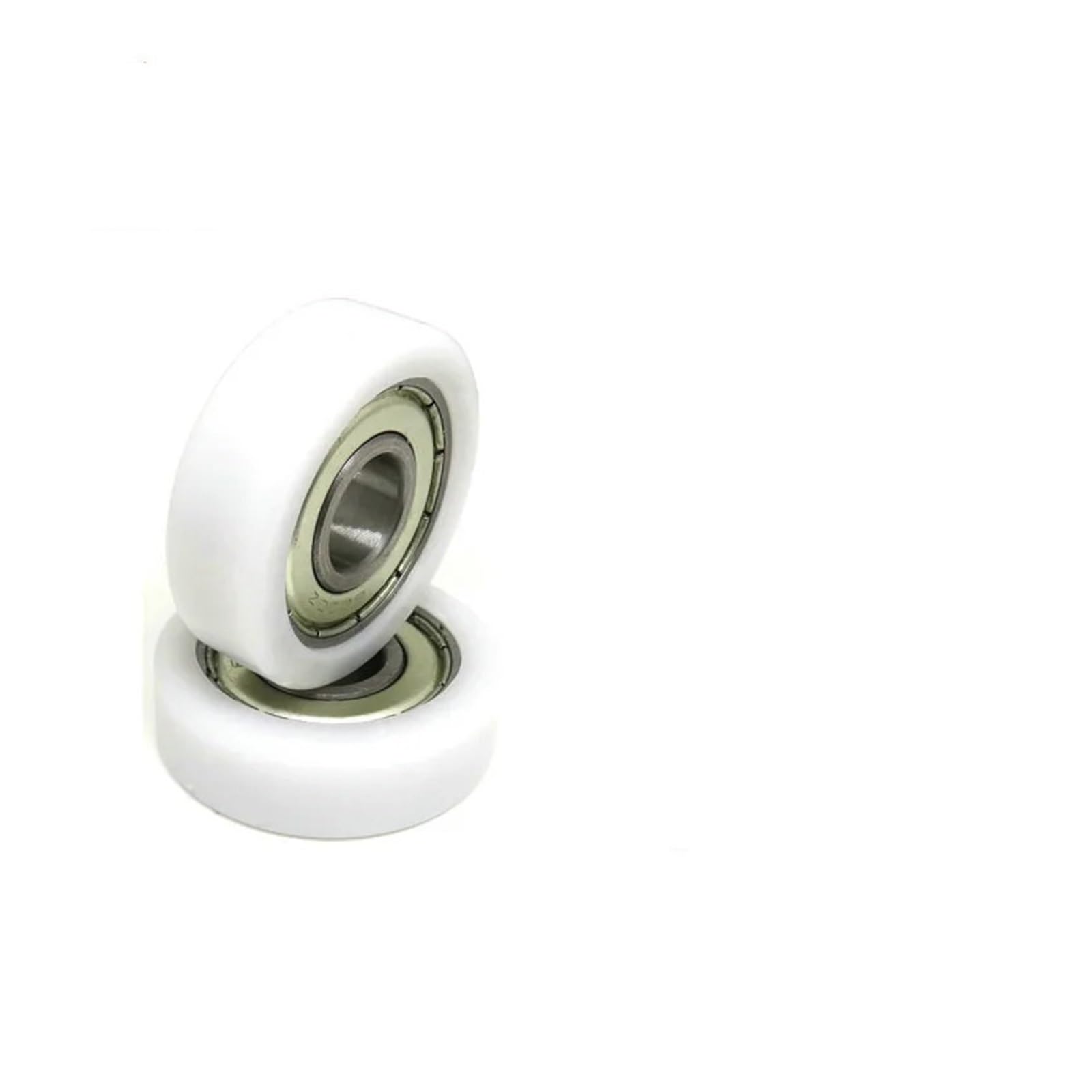 HCVYQMMJ 4 Pieces 32mm Diameter POM Flat Wheel 10x32x10mm Insert Bearing Roller BS600032-10 10 * 32 Package Nylon Plastic Pulley(BS600032-10 10x32x10)