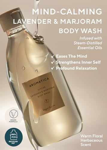 Serene Lavender & Marjoram Body Wash infusionado con aceites botánicos 2
