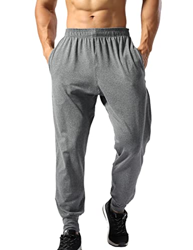 palglg Herren Jogger Sport Tapered Hosen Fitnessstudio Trainieren mit Taschen Pants Dunkelgrau L Cover