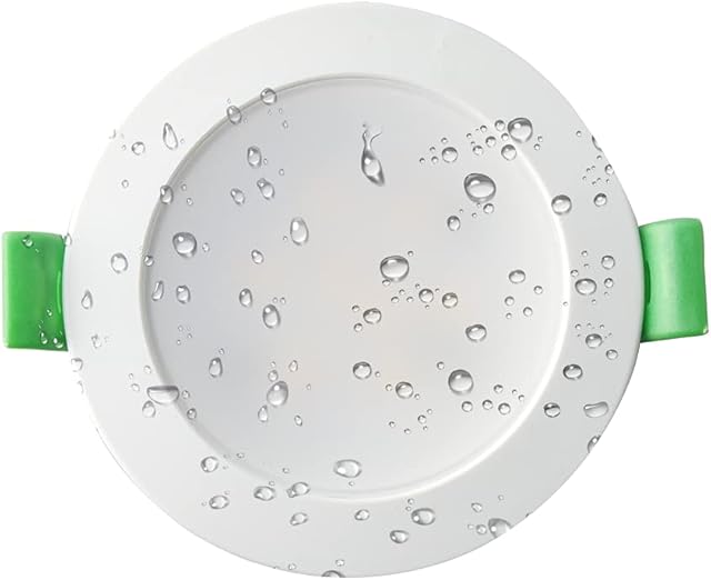 LED Downlight Dimmable 7W LED Recessed Ceiling Downlight,3 Lights Colors Changeable 3000K Warm/4000K Neutral/5700K Cool, Round Spotlights IP44 for Bathroom Kitchen, White, 1 Pack