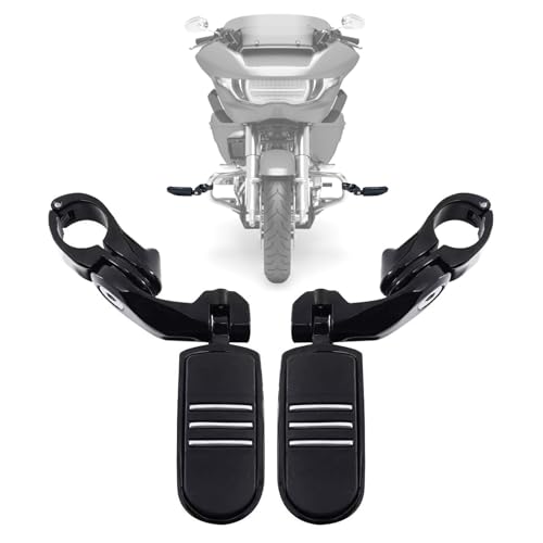 1.25インチハイウェイフットペグ 32MM オートバイ用調節可能ハイウェイペグ ハーレーダビッドソン ツーリング ロードキン ロードグライド ストリートグライド エレクトラグライド ダイナ スポーツスター ソフテイル、ブラック