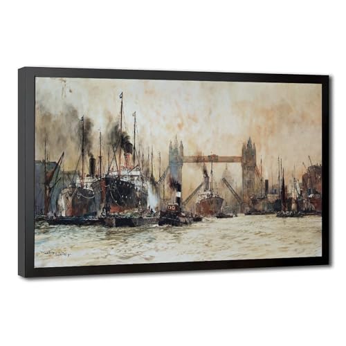 Poster Tower Bridge Charles Edward Dixon avec cadre à suspendre 50x76