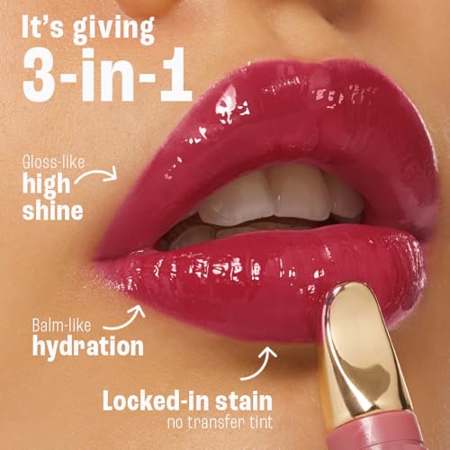 Image of Lakme 9to5 Hya Beach Edit Lip Gloss Stain - 6 Raspberry Sorbet, Long Lasting Stain, For Soft and Nourished Lips, with Linoleic Acid & Hyaluronic Acid, SPF 15, Non-Sticky and Lightweight, 10 ml