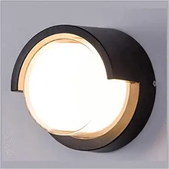Harold Electricals 6 Watt Waterproof Cecidimus Round LED Outdoor Wall Light Fixture | Die-Cast Aluminum Exterior Wall Lamp for Balcony, Porch, Patio, Staircase & Terrace- Black Body (Warm White)